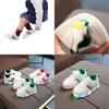 High-quality Luminous Sneakers For Kids With Striped Pattern And Eye-catching Led Features