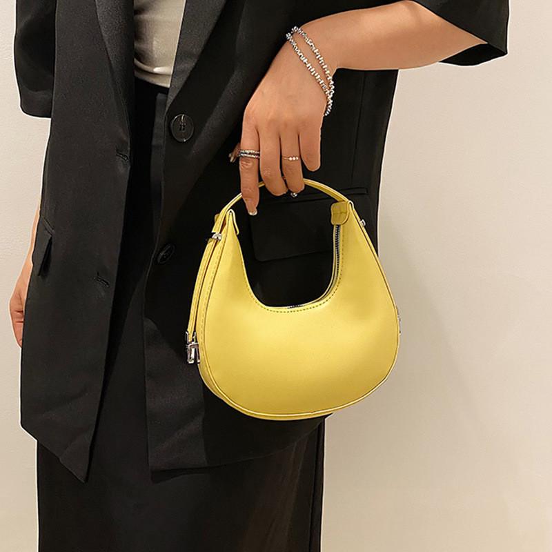 Chic Single Shoulder Bag With Crescent Moon Design Wholesale Small Pu Handbag
