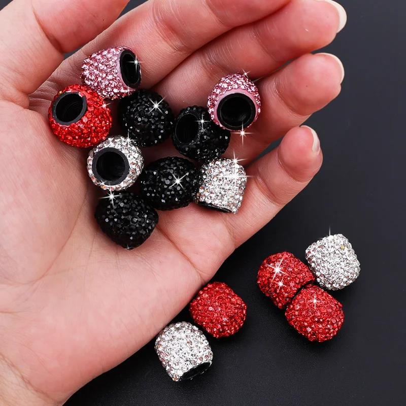 Tire Rhinestone Decor Valve Caps Diamond Bling Bling Shiny Wheel Valve Dustproof Cover Car Motorcycle Tyre Accessories Valve Stems 1