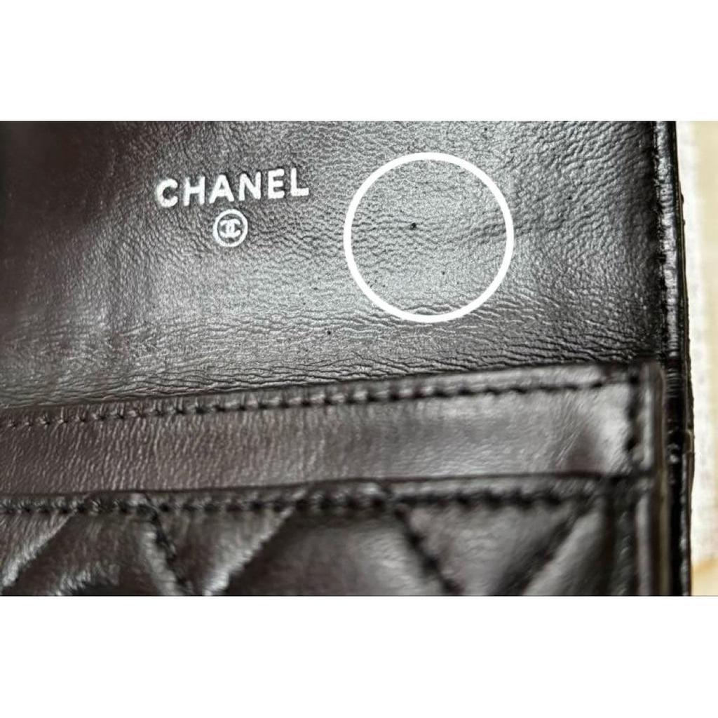 Used CHANEL Matelass Gold CC Logo Bi-fold Wallet Black Authentic