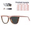 Eyebrows Big Frame Photochromic Glasses Women Myopia Eyeglasses Students Short Sight Eyewear 0 -0.5 -1 -1.25 -1.5 -1.75 To -6
