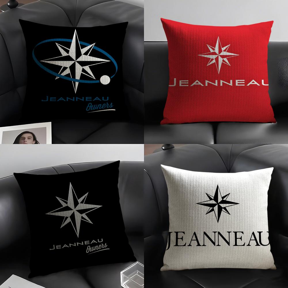 JJeanneau YYachtss Cushion Cover Natural Linen Organic Fabric DoubleSided Printing Sofa Home Decor Breathable Environmentally