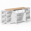 Hutch Cabinet Patchwork Color Large Sideboard with 4 Doors And 1 Drawer Kitchen Buffet Modern for Dining Room Living Pantry