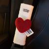 Christmas Gift Cute Red Heart Car Seat Belt Cover Imitation wool Plush Auto Seatbelt Safety Shoulder Pad For Child Women