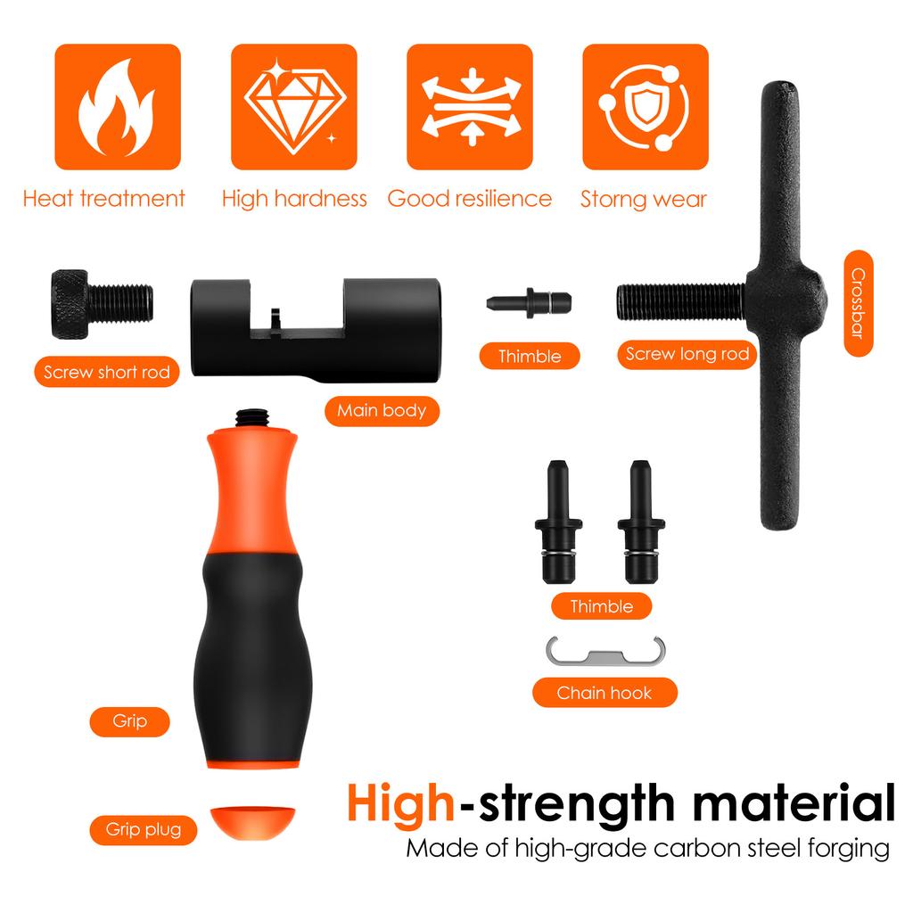 Bicycle Chain Pin Remover Carbon Steel Bicycle Chain Breaker Set Portable Bike Link Breaker Splitter Repair Tools for Road Bike