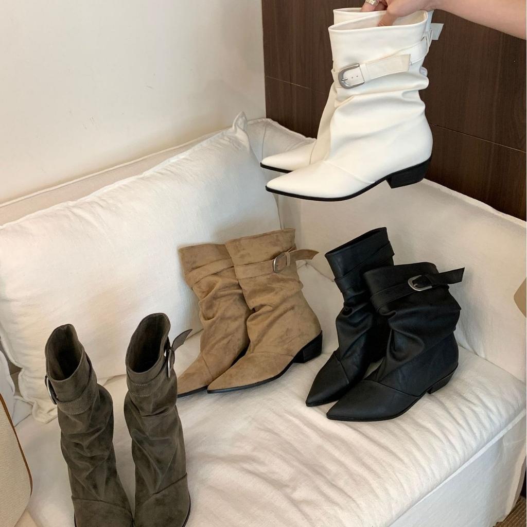 Western knight women's boots autumn and winter women's shoes niche light luxury retro boots