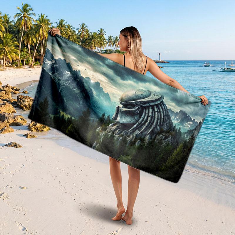 Large Beach TowelPredator Soft Absorbent Towel Beach Bath Home Use