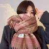 Red scarf women's autumn and winter new imitation cashmere thickened warm scarf high-end New Year's Christmas gift