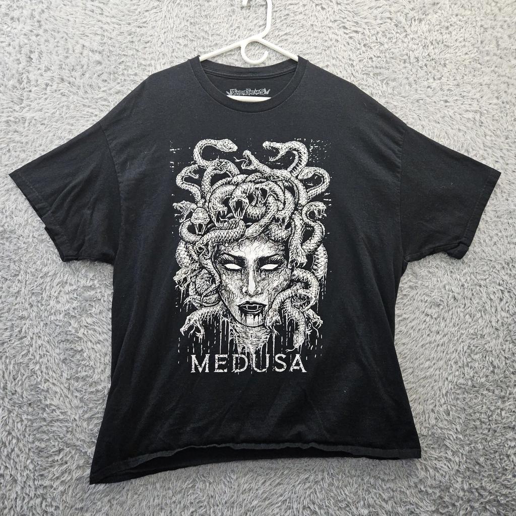 Vampire Freaks 100% Cotton T-shirt Mens Tees Top 2XL XXL Medusa Snakes 2 Sided Men Cotton Black