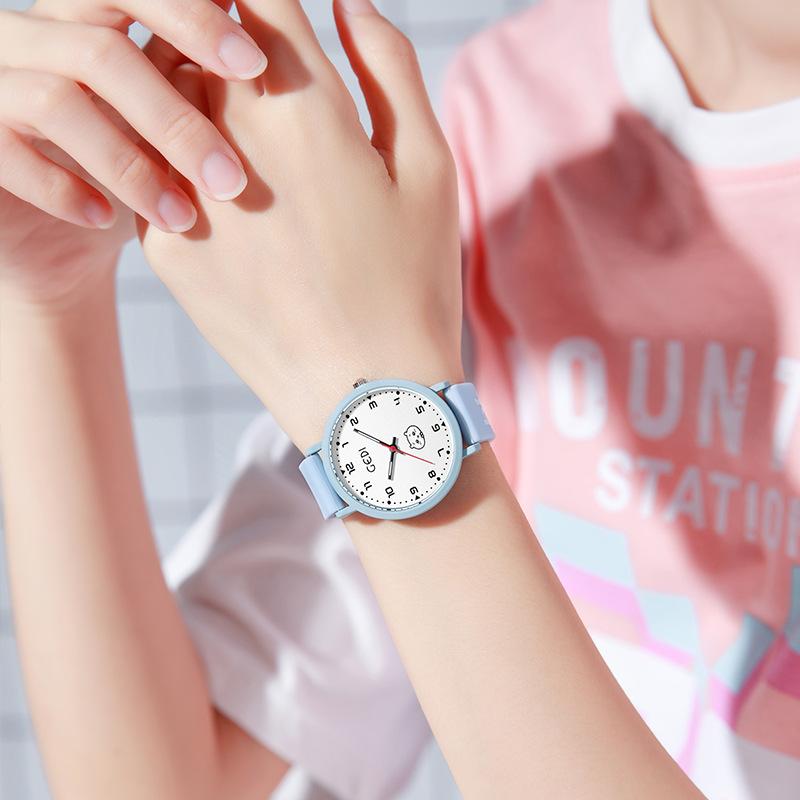 Cartoon Animation Same Student Watch Candy Color Waterproof Silicone Watch Small Fresh Junior High School Quartz Watch