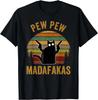 Pew Madafakas Pew Armas Gato Preto Engraçado Retrô Vintage Camiseta