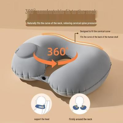 Cuscino Gonfiabile a Forma di U per il Collo da Viaggio Portatile – Ideale per il Comfort e il Supporto del Collo in Auto e in Aereo.