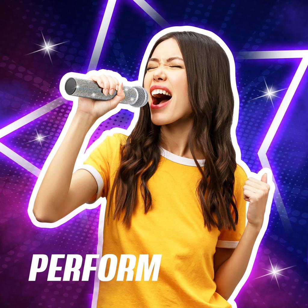 Rhinestone Diamond Microphone Cover for Children's Performance (Prop Only, Mic Not Included)
