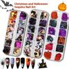 1 Box Halloween Ghost Pumpkin Shape Holographic Festival Glitter Sequins For DIY Making Art Craft Nail Decoration Accessories