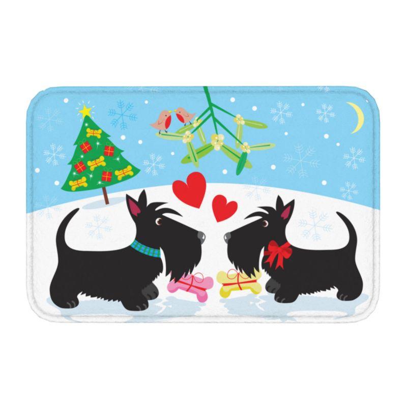J'aime mes Scotties Paillasson Anti-Dérapant Intérieur Séchage Rapide Chien Scottish Terrier Paillasson Cuisine Chambre Entrée Tapis 40cmx60cm