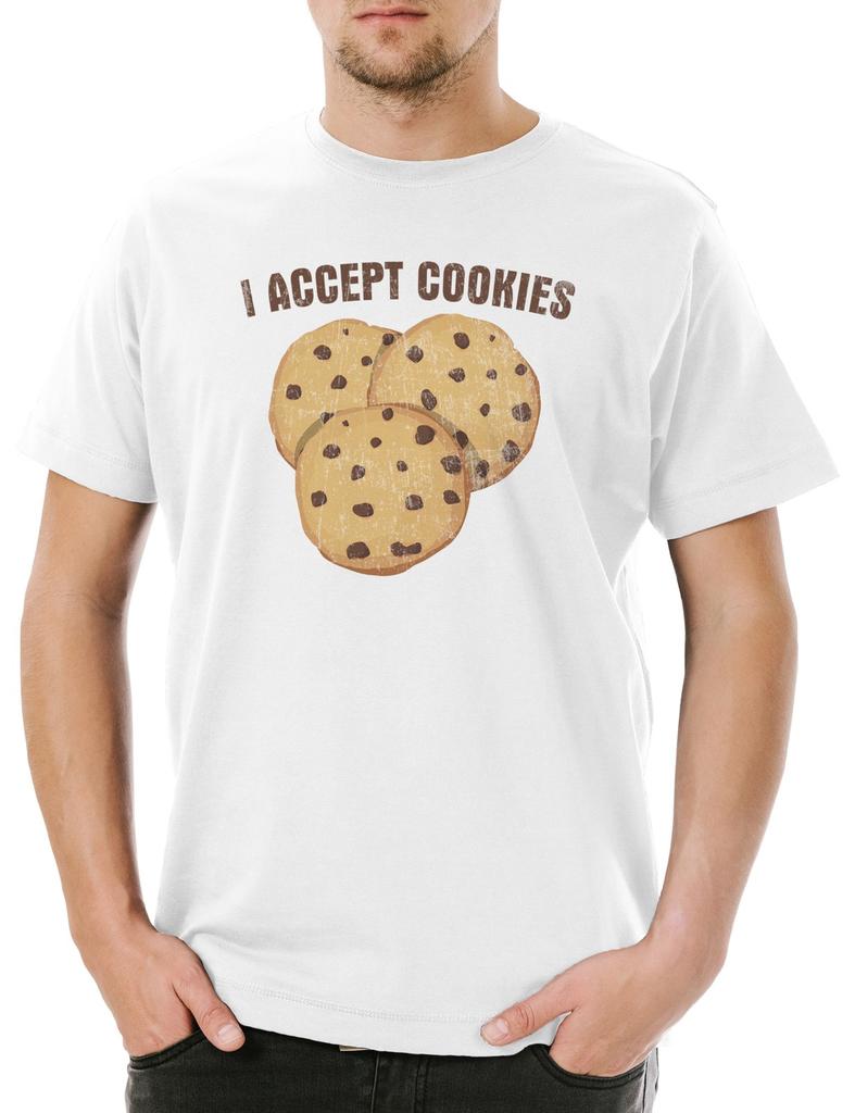 I Accept Cookies Men's T-Shirt Mens Womens Tees Top Fun Binary Code Binary World Computer Scientist