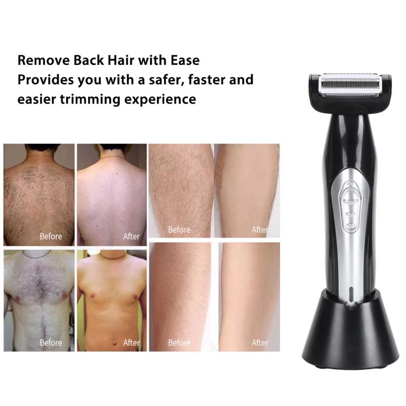 New Back razor Handle Foldable Electric Shaver Men's Back Body Shaver USB Charging Back Hair Remover Full Body Waterproof