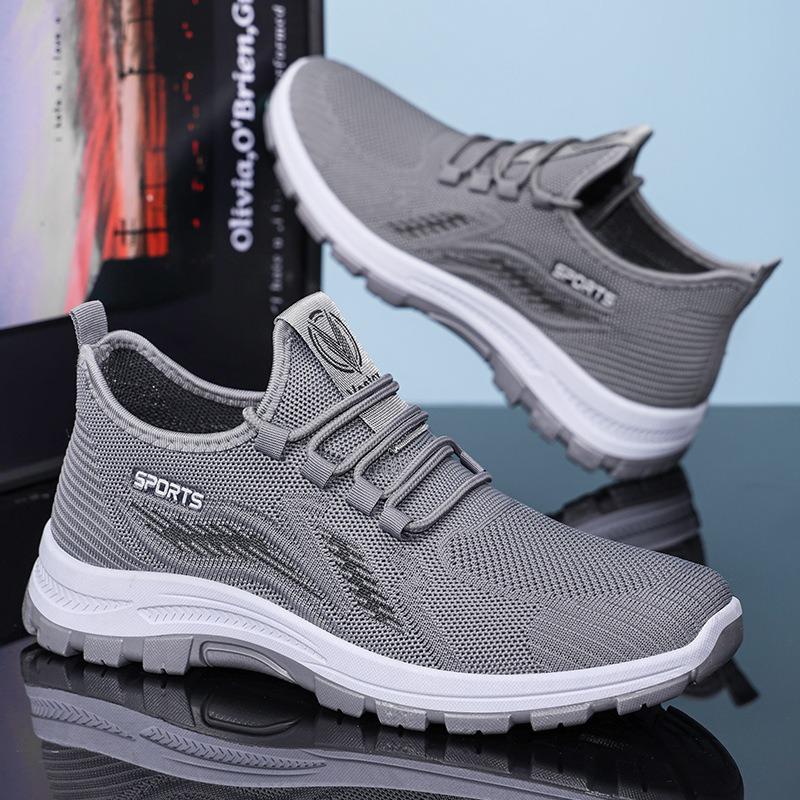 Men's shoes, sports shoes, autumn new soft-soled comfortable running shoes, breathable mesh shoes, non-smelly feet, fly-woven shoes, men's shoes