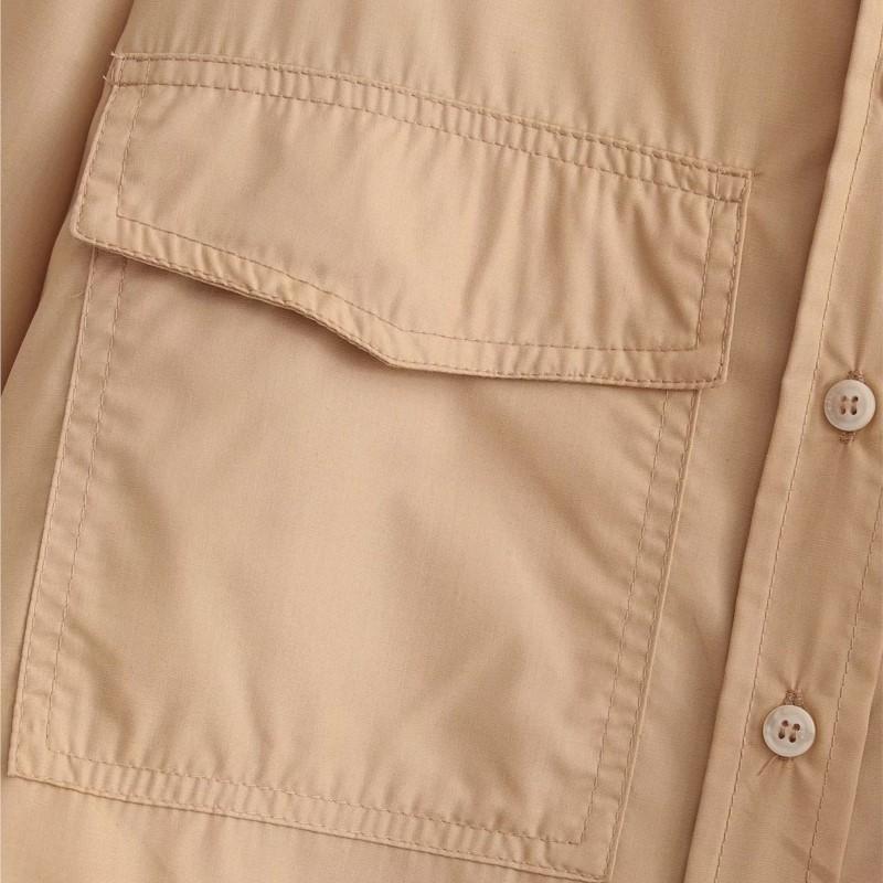 Women Short Shirts Long Sleeve White Blouses Pocket Lady Tops Female Clothes