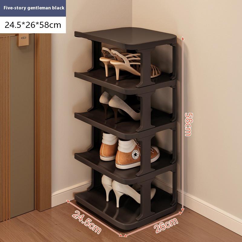 A Multi-layer Plastic Shoe Rack with Large Storage Capacity, Designed for Use In Homes and Dormitories