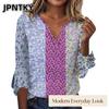 JPNTKY Women's Fashion Casual Long Sleeve V Neck Blouses & Shirts