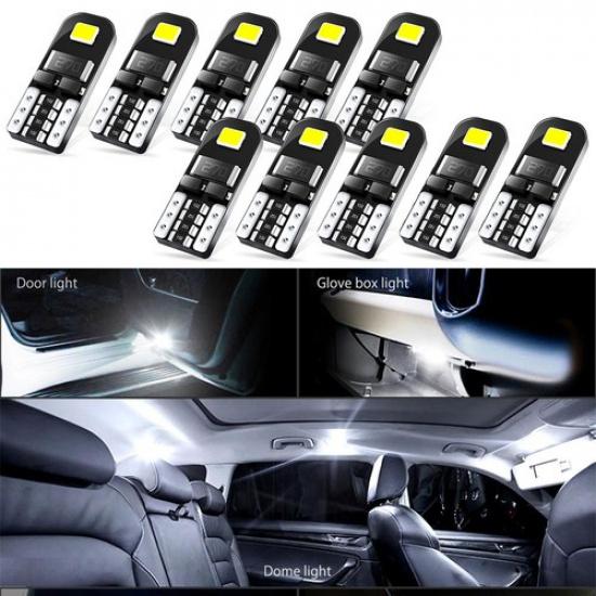 10X T10 2825 6000K Interior 194 168 Side Light License LED Marker Set Lamp