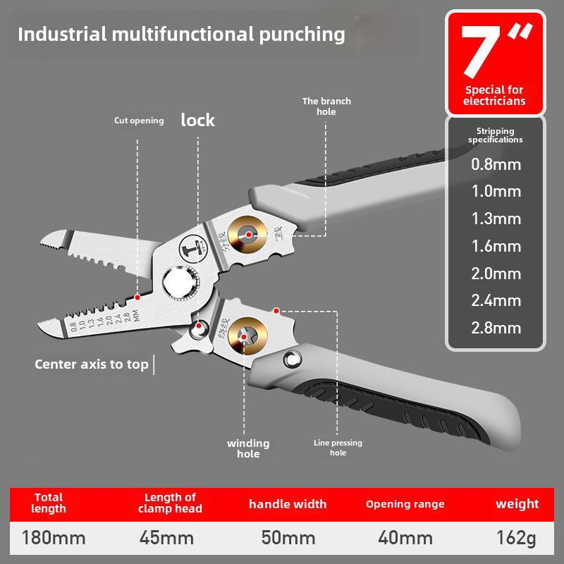 Green Forest Multi-Function Wire Stripping and Crimping Pliers – Industrial-Grade Electrician's Tool