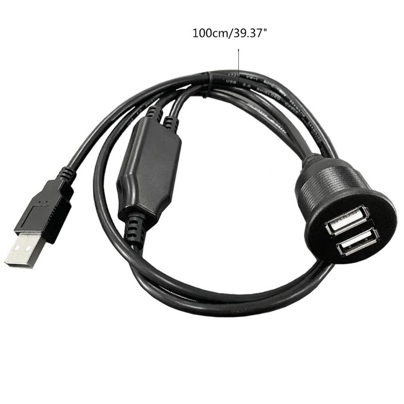 Faster and Efficient Charging Dual Ports USB Panel Flush Mount Car Accessories Support Data Transfer or Power Charging