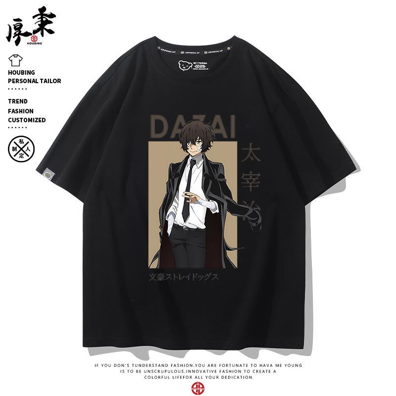 New Anime Nakahara Chuuya Dazai Osamu Cosplay Printed Short Sleeve TShirt Casual Tee Fashion Vintage Shirts Versatile In Summer