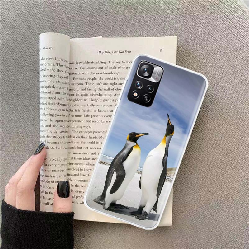 Penguins Love at the North Pole Phone Case For Redmi Note 13 12 Pro Plus 14 15 Pro 5G 11 11T 11E 11S 10 Pro 10S 9 9S Cover Cell