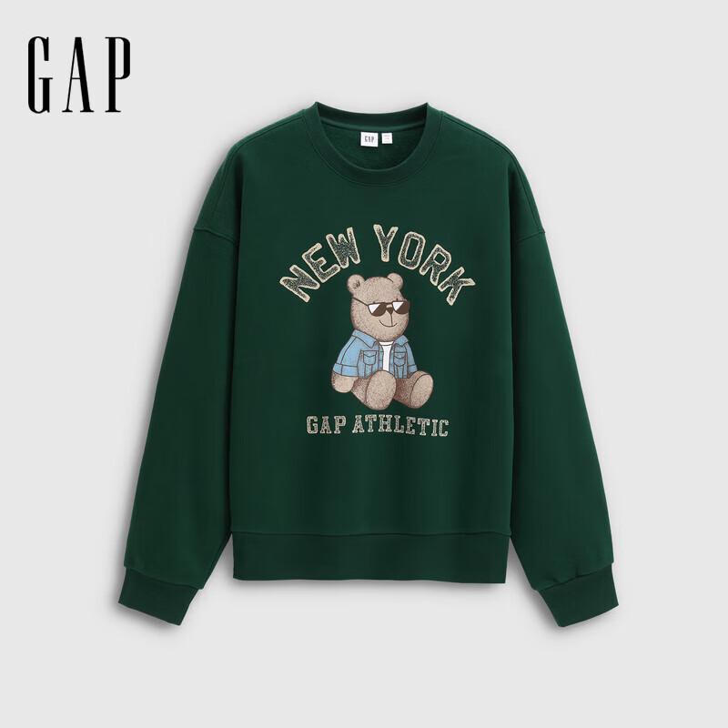 Gap Unisex Bear Print Fleece Pullover Sweatshirt
