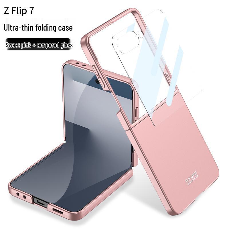 GKK Solid Color Anti-drop PC Case for Samsung Z Flip7 - Large Window, Skin-feel, Cross-border, Foldable Screen Protection