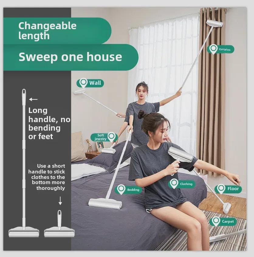 Long-Handle Hair and Dust Sticky Roller Brush