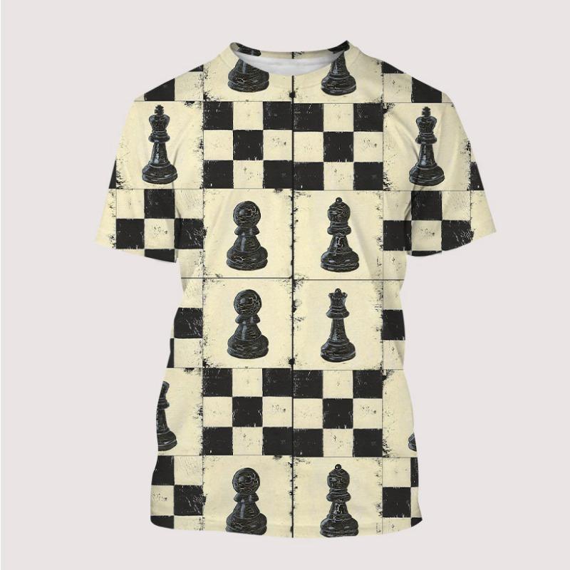 New Chess Board 3D Print T Shirt Child Fashion Oversized T-Shirts Kids Boy Girl Short Sleeve Tops Tees Tshirt Children Clothing