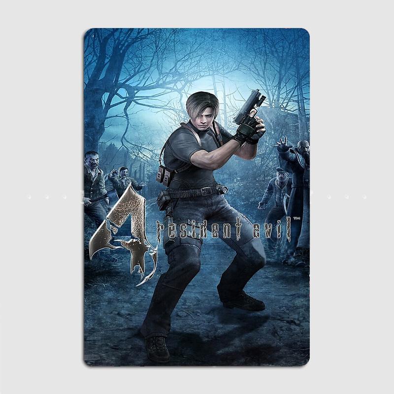 

Ретро Resident Evil 4 Леон Классический Постер Металлическая Табличка Постеры Авто Клуб Бар Интерьер Спальня Настенное Искусство Домашний Декор Украшение Комнаты 20x30cm（7.8x11.8inch）