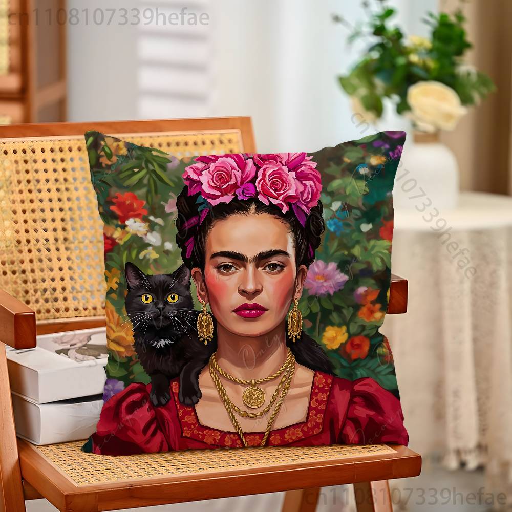 

Fashion FFridaS KKahlo Pillow Cases for Bedroom Living Room Sofa Home Decor Polyester Cushion Cover with Zipper 30x30cm