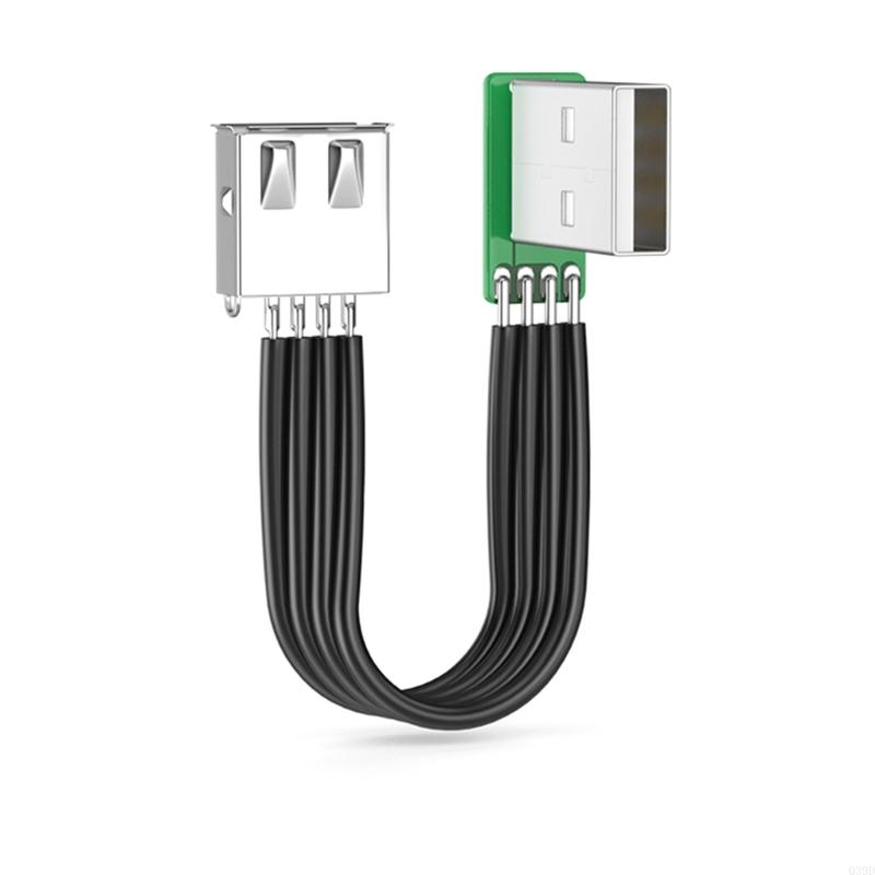 Super Flat flexible USB 2.0 A Male to Female 90 Angled Extension Charging data cable USB male to female right/left/down/up