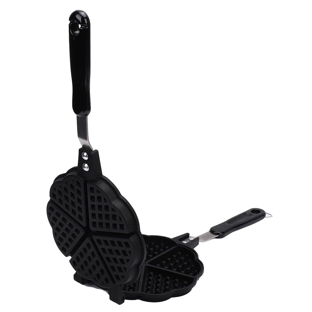 Waffle Maker Pan Make 5 Mini Heart Shaped Waffles Small Kitchen Stovetop Waffle Baking Pan for Family Breakfast