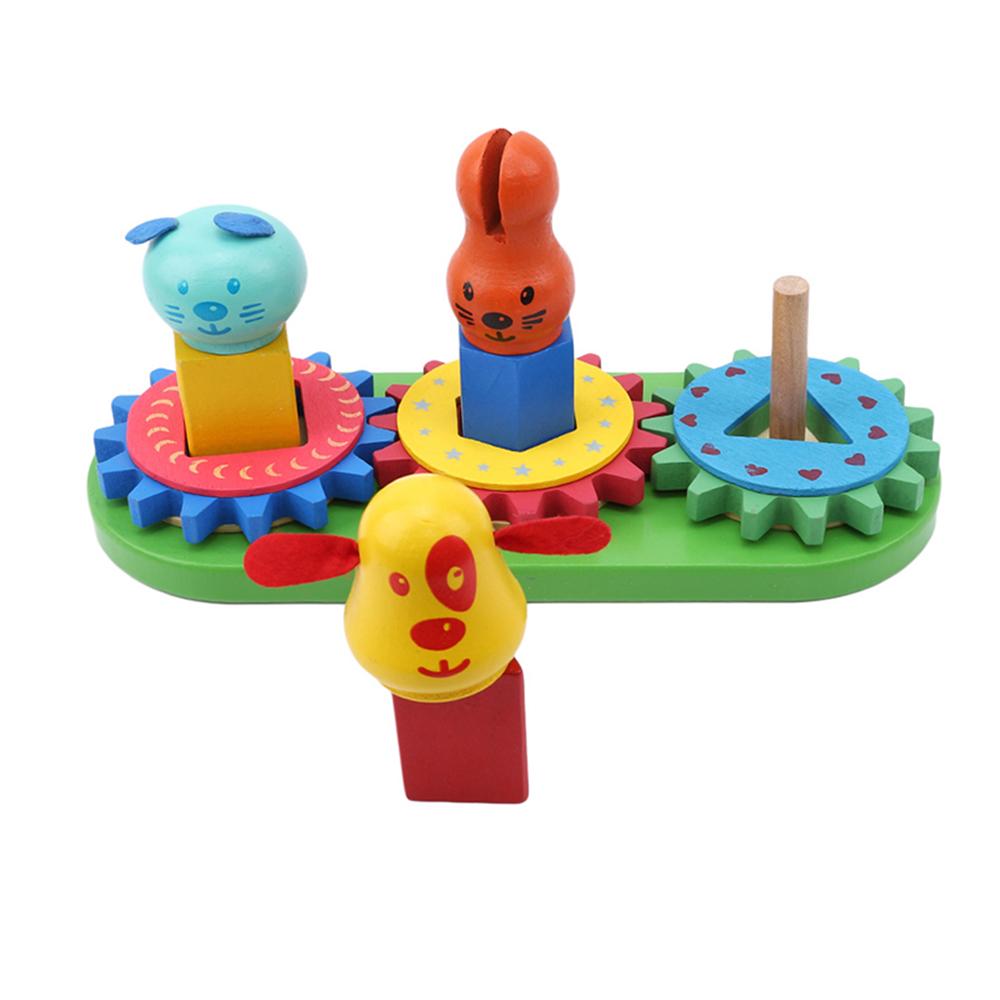 Gear Toys For Children Baby Cute Animal 3D Blocks Early Learning Education Toys Gifts Classic Toys
