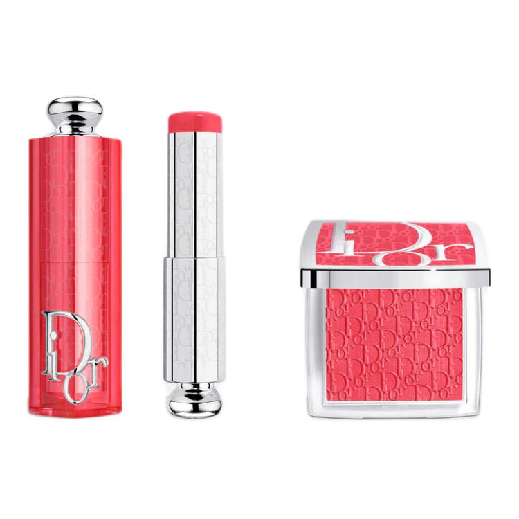 Dior Glow Makeup Trio Gift Set - Rosy Glow Stick, Rosy Glow Blush and Lip Glow Butter Blush #015 Cherry+Blush Stick #015 Cherry