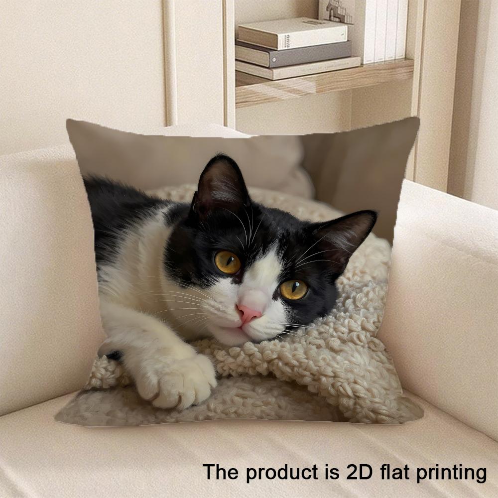 1pc Cute Pet Pattern 2D Flat Printing Pillowcases Sofa cushion cover home bedroom room decoration