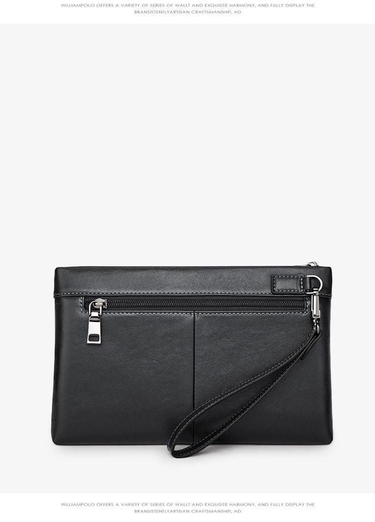 King Paul Men's Genuine Leather Envelope Clutch – Trendy Printed Handbag