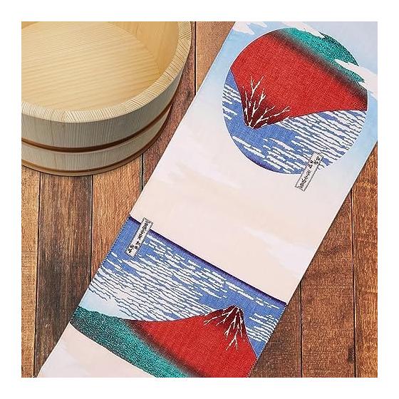 Yamamoto Jin Shoten Japanese Goods Kyoto Small Items Ukiyo-e Tenugui Double Gauze Tenugui Red Fuji "Clear Weather with a Southern Wind" (Hokusai)