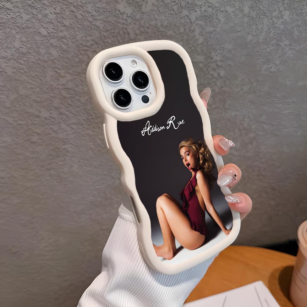 Addison Rae Mobile Phone Case for iPhone 17 16 15 14 13 12 11 Air Pro Max Plus Wavy Edge TPU Colorful Cover Cover Pretty Luxury