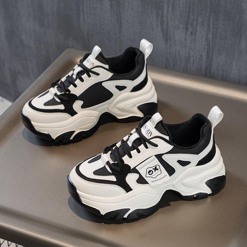 Platform leather shoes women's autumn new fashion versatile sports trendy shoes