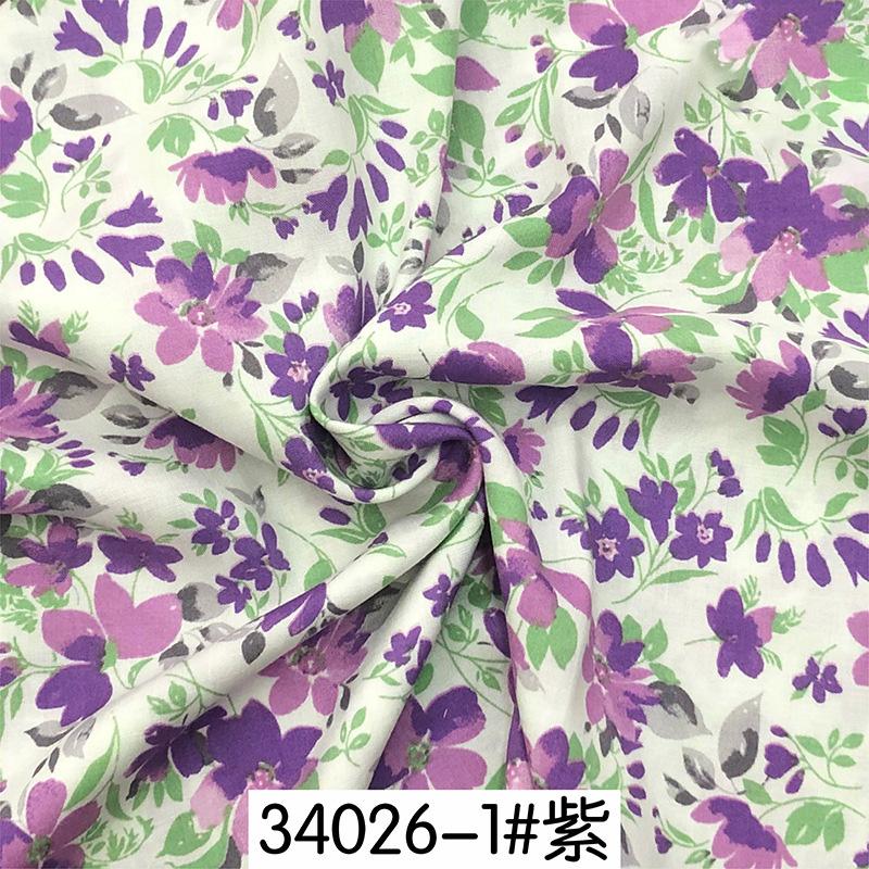 Floral Rayon Fabric Summer Digital Printed Thin Flower Tree for Sewing Pajamas Dresses 100*145cm