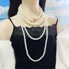4 Piece Layering Artificial Pearls Necklace Set Adjustable Length Multi Strand Jewelry Neckchain For Women Fashion