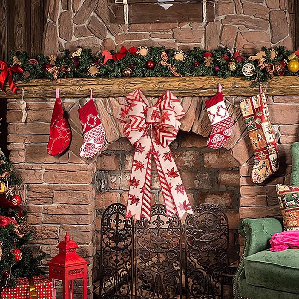 54cm Double Layers Christmas Bows Christmas Tree Decoration Ornaments For Home Front Door Wall Window Decor