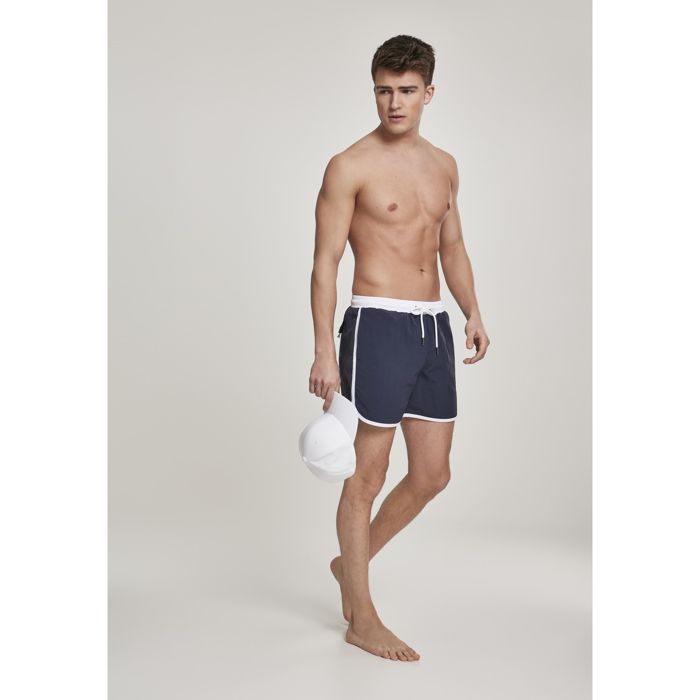 Maillot De Bain - Urban Classic - Retro GT - Bleu Marine/blanc - Homme - Confort Optimal