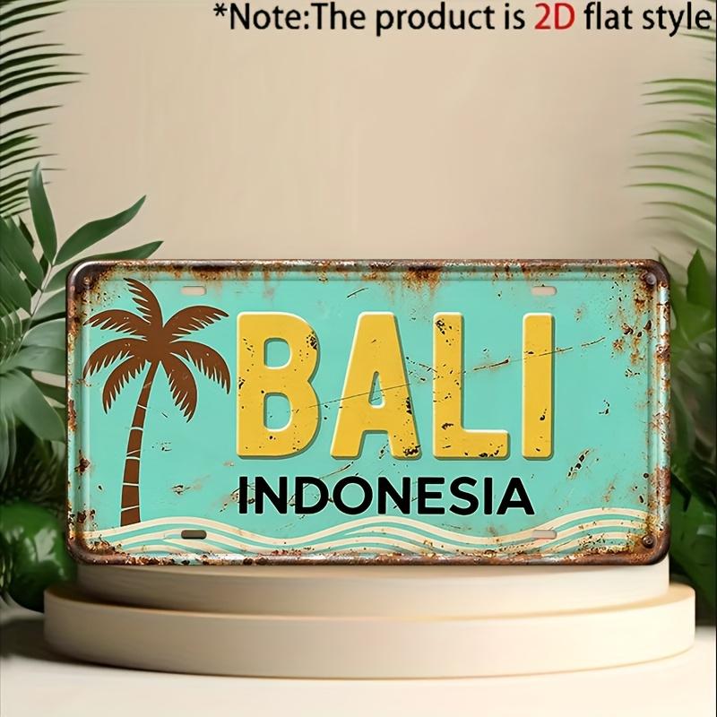 D Flat Pc Vintage BALI Metal Decorative Sign And Ornament Perfect for Caves Bars Homes Great for Car LoversCollectors